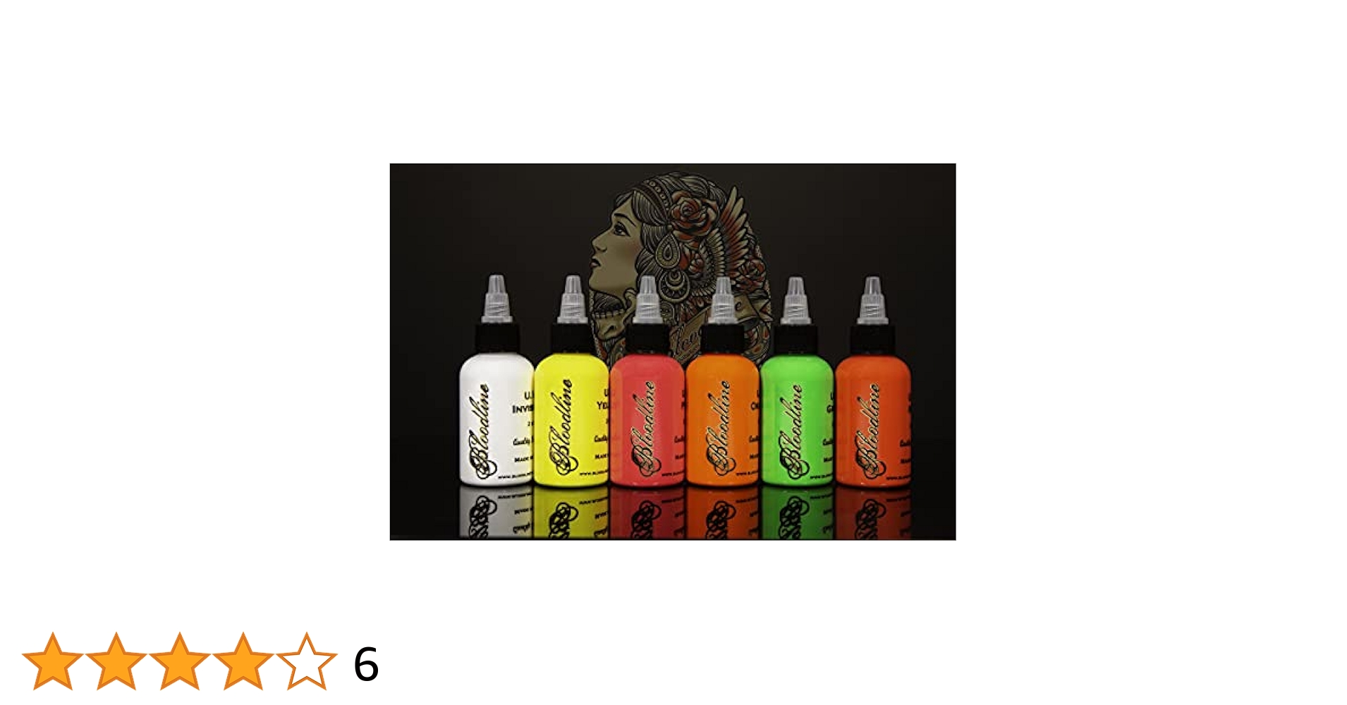 Bloodline Tattoo Ink Blacklight UV 6 Color Set - 1 oz (30 ml